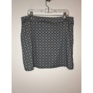 TRANQUILITY NEW Lined Skort Womens 2XL Navy White Stretch Mosaic Design